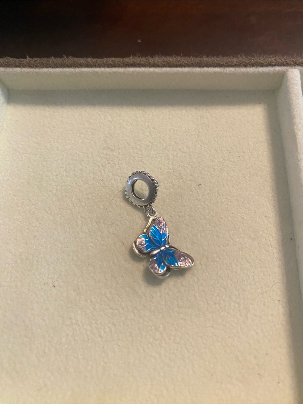 Linx Sterling Silver Blue & Pink Butterfly Charm